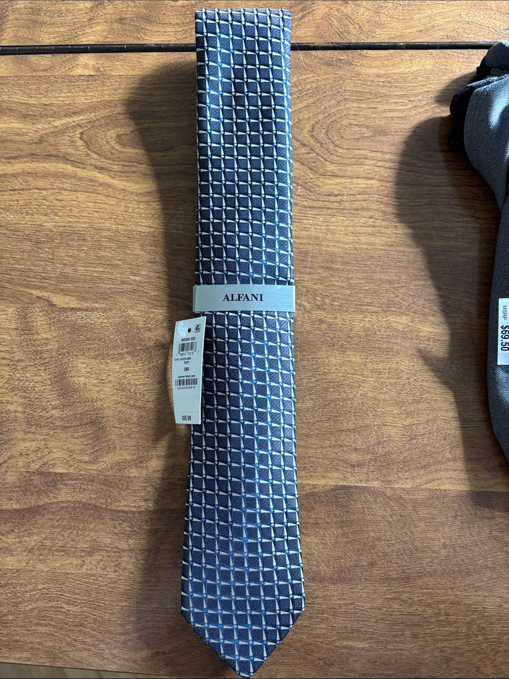 Alfani Navy and Light Blue Geometric Tie New With Tags